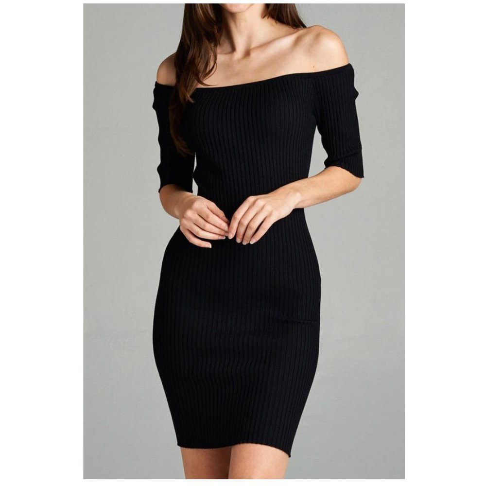 NWT Off Shoulder Knit Mini Dress